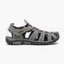 PDQ KEN Mens Nubuck Toggle Sandals Grey/Red
