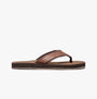 PDQ MARCO Mens Faux Leather Toe Post Flip Flop Brown