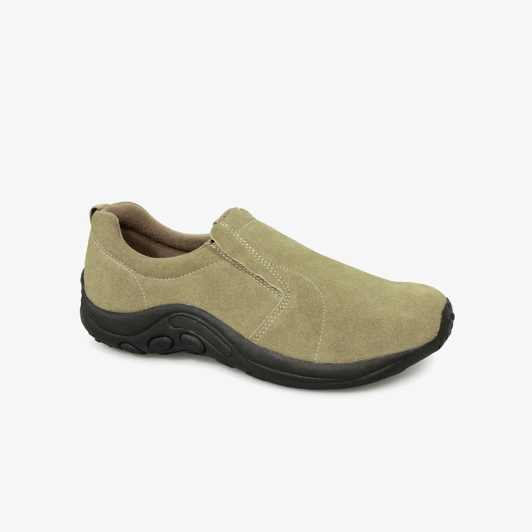 PDQ RYNO Unisex Twin Gusset Jungle Casual Suede Trainers Taupe