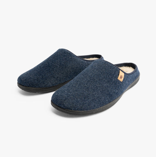 Padders FELIX Mens Slippers Blue Felt
