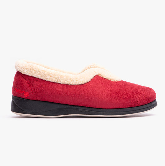 Padders CARMEN Womens (EE Fit) Full Slippers Red