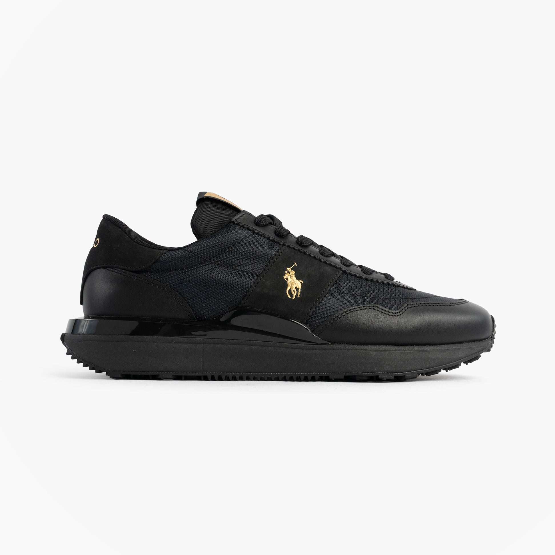 Polo Ralph Lauren Mens Train 89 V2 Lace Up Suede-Panelled Trainer Black