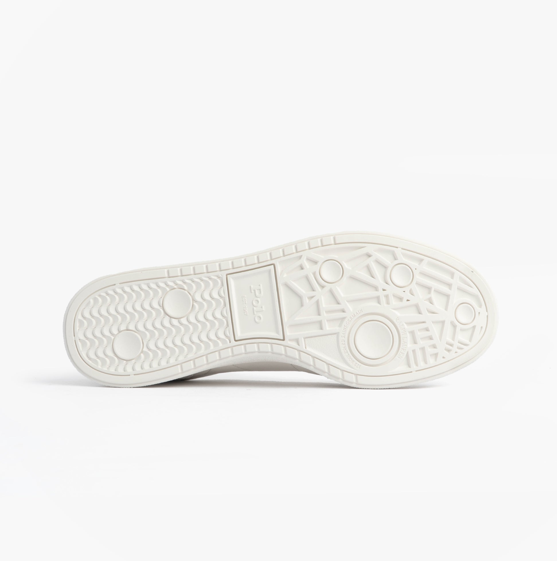 Polo Ralph Lauren Mens Bedford Lace Up Leather-Suede Trainer White