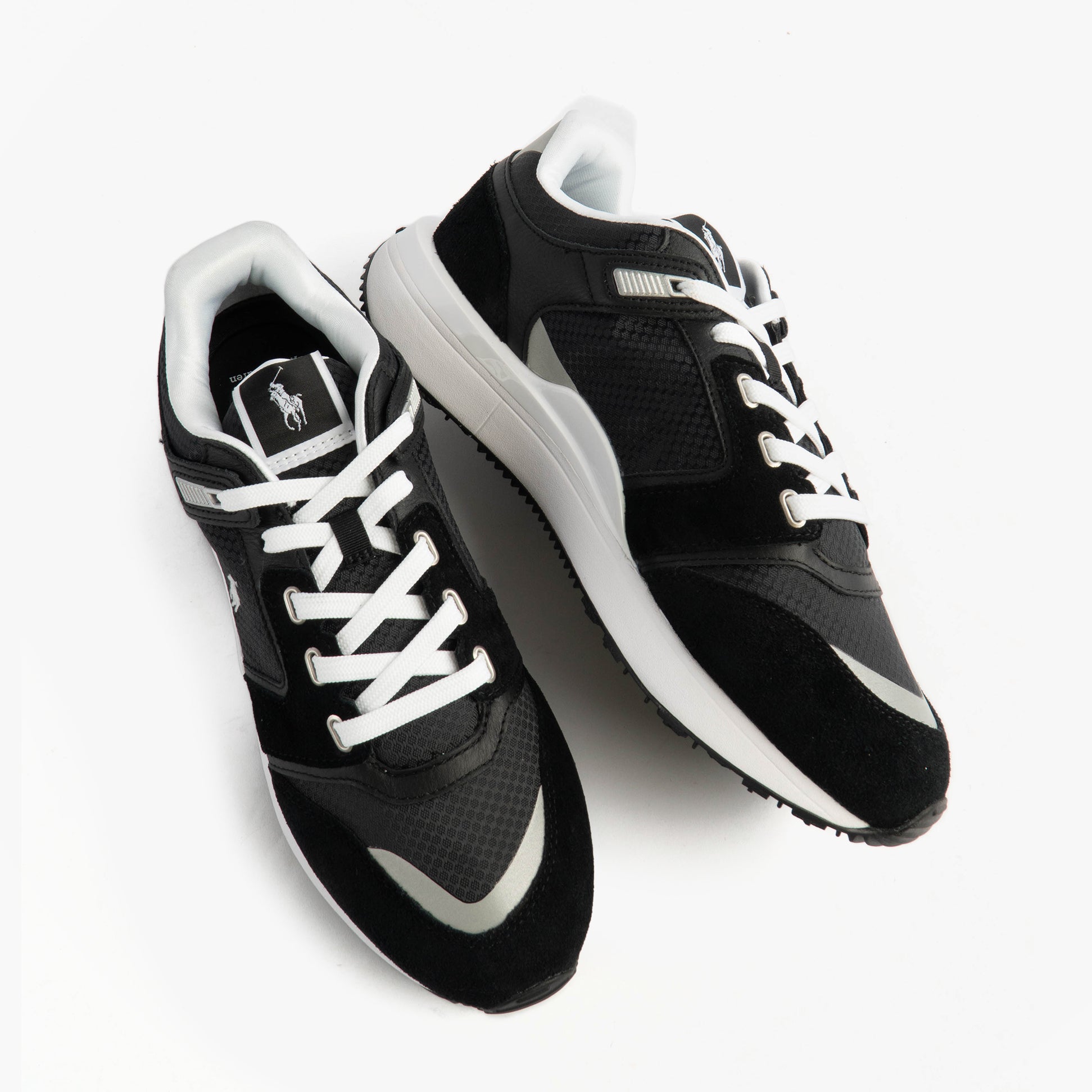 Polo Ralph Lauren Train 89 V2 Mens Suede Panelled Trainer Black/White