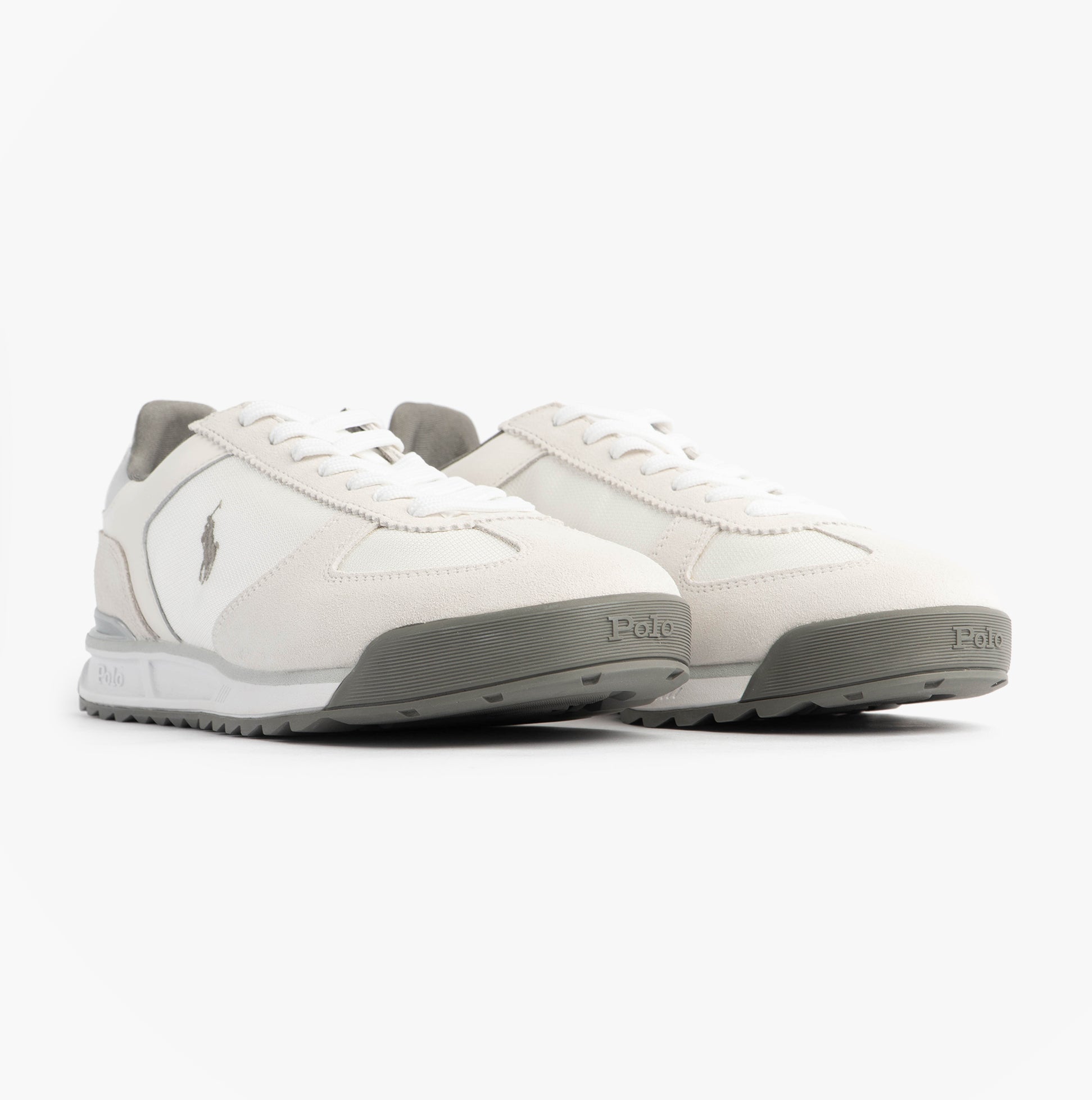 Polo Ralph Lauren Mens Varick Suede & Oxford Lace Up Trainer White