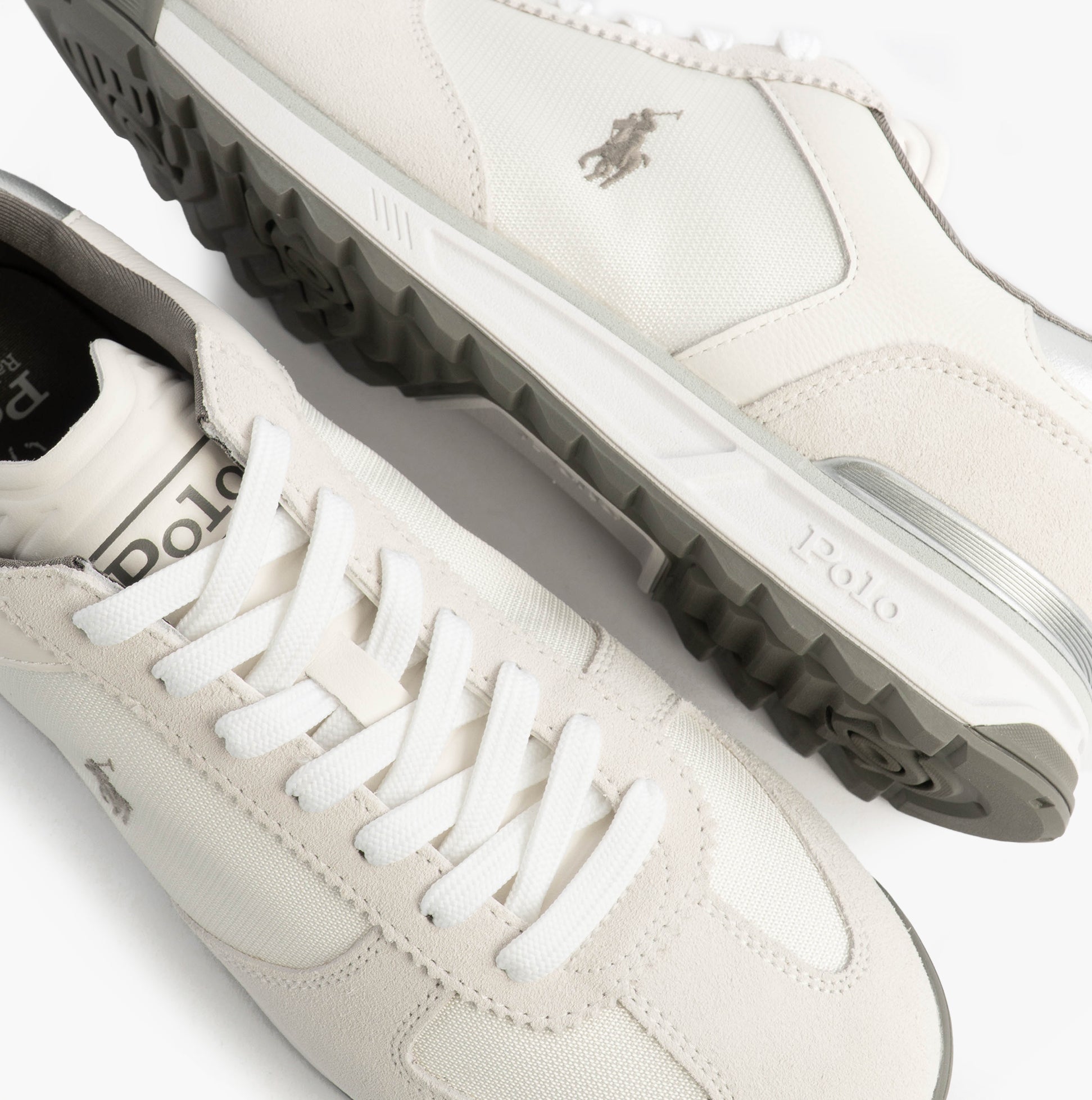 Polo Ralph Lauren Mens Varick Suede & Oxford Lace Up Trainer White