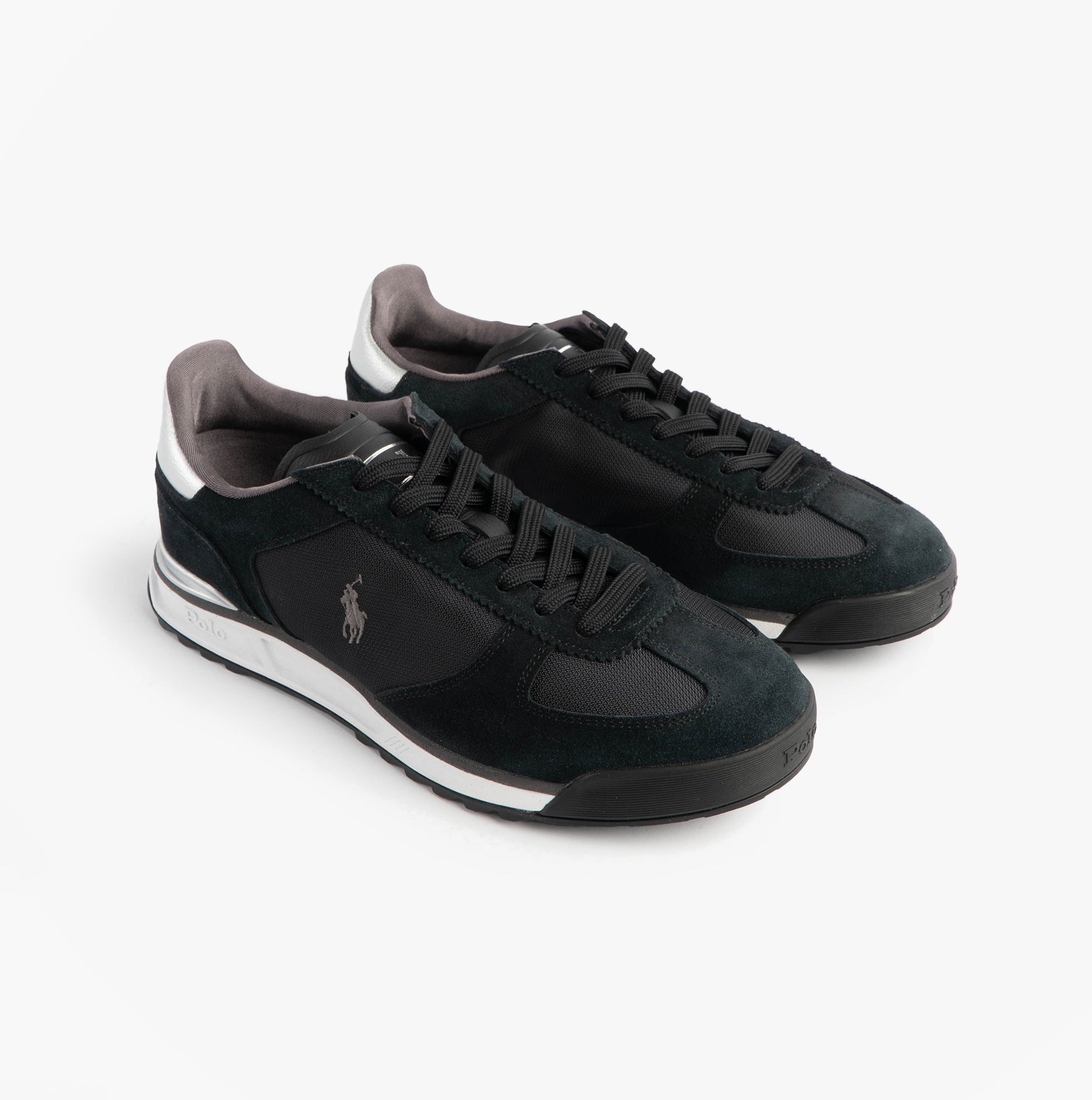 Polo Ralph Lauren Mens Varick Suede & Oxford Lace Up Trainer Black