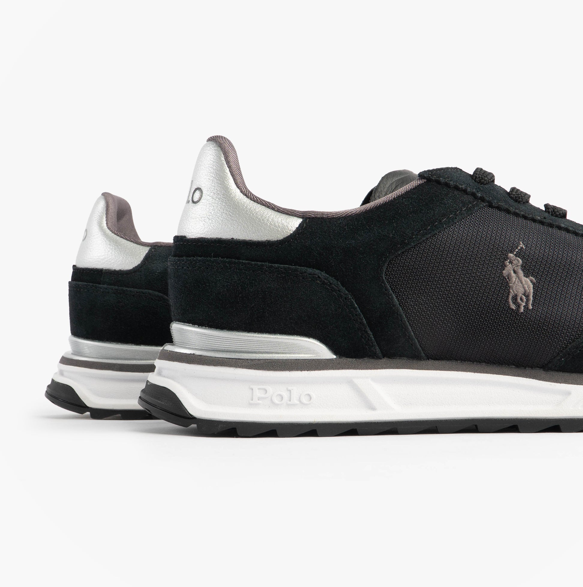 Polo Ralph Lauren Mens Varick Suede & Oxford Lace Up Trainer Black