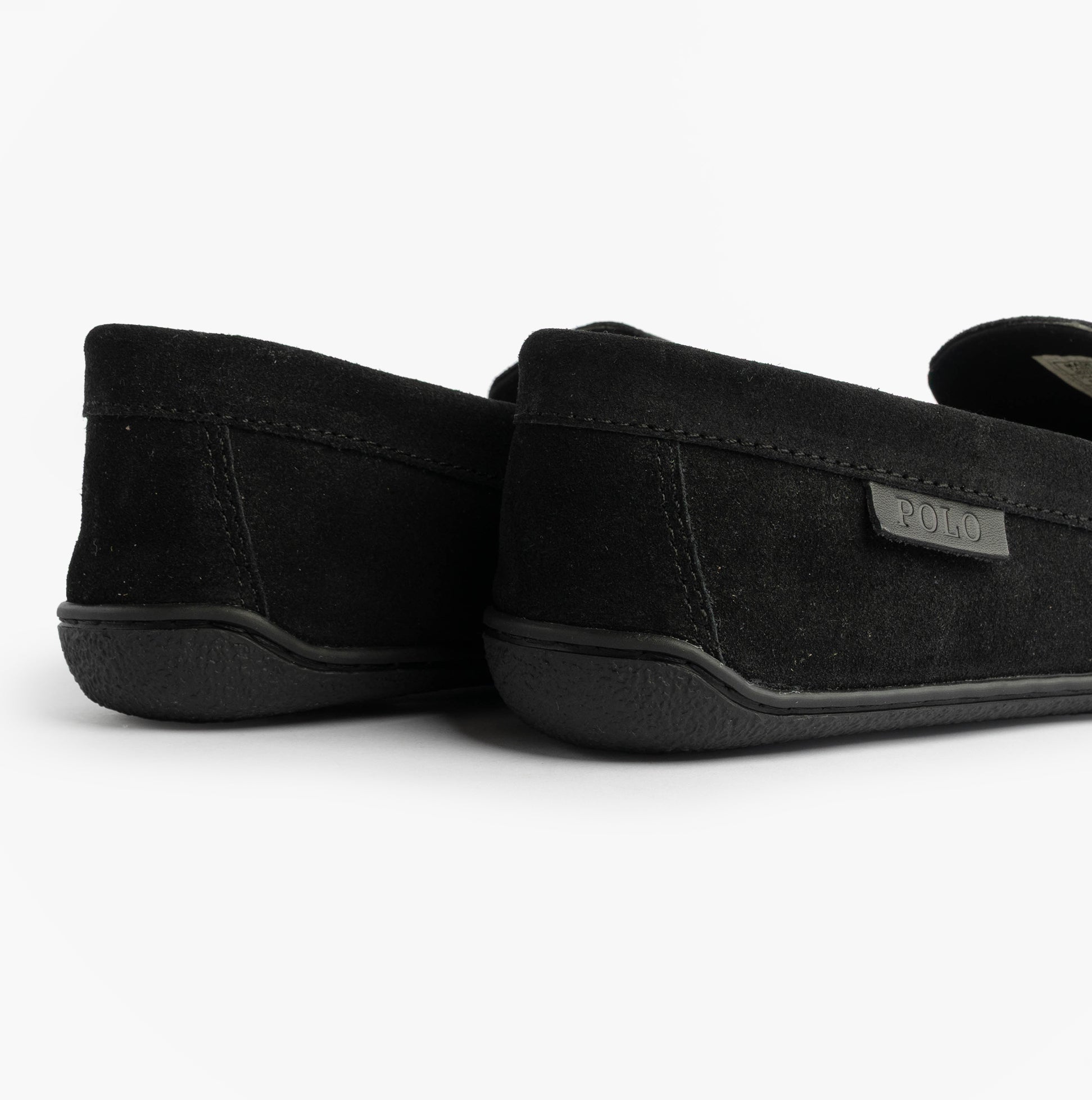 Polo Ralph Lauren BRENAN Logo Mens Dress Suede Slippers Black/Wine