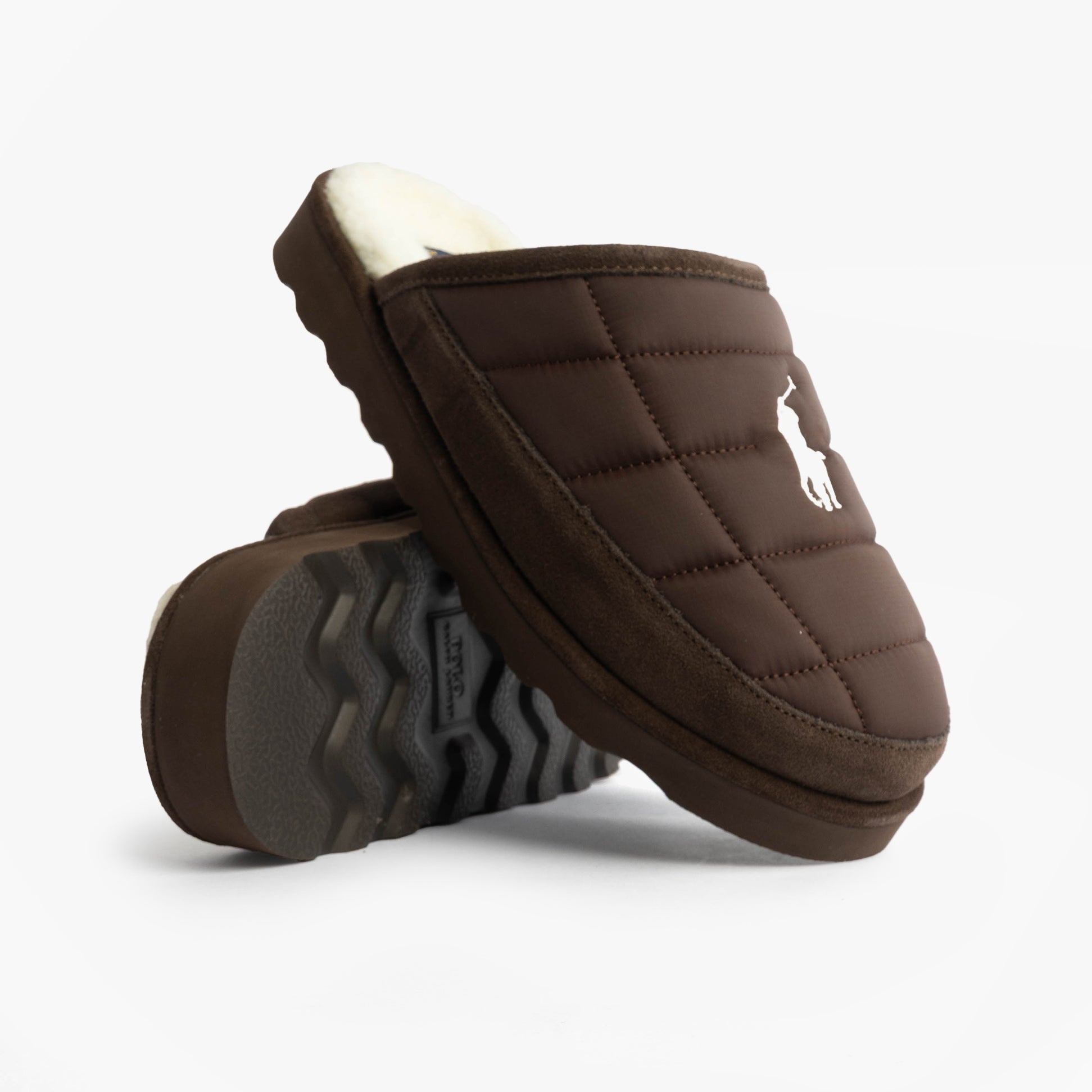 Polo Ralph Lauren READ SCFF II Mens Mule Slippers Brown/Cream