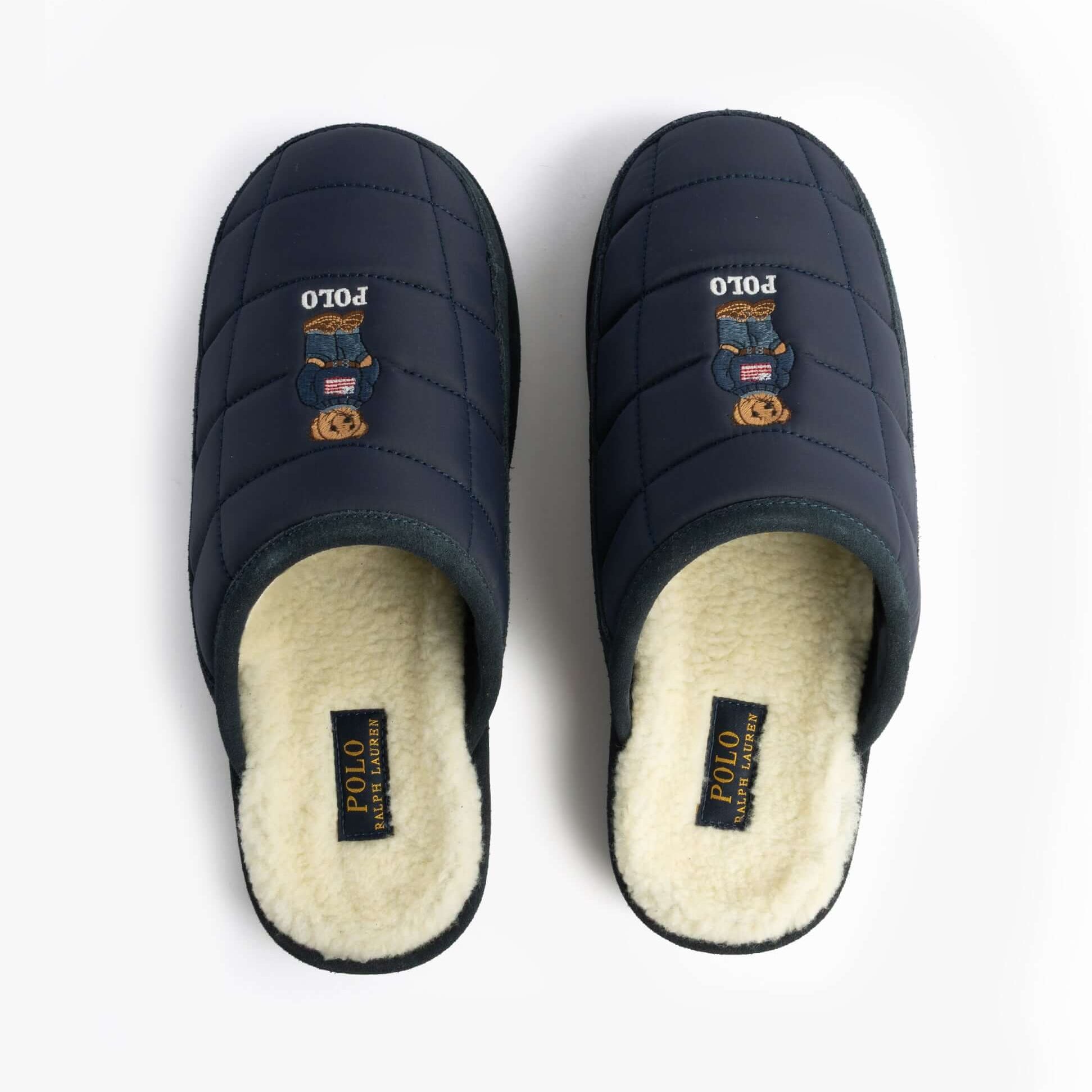Polo Ralph Lauren READ BEAR Mens Mule Slippers Navy