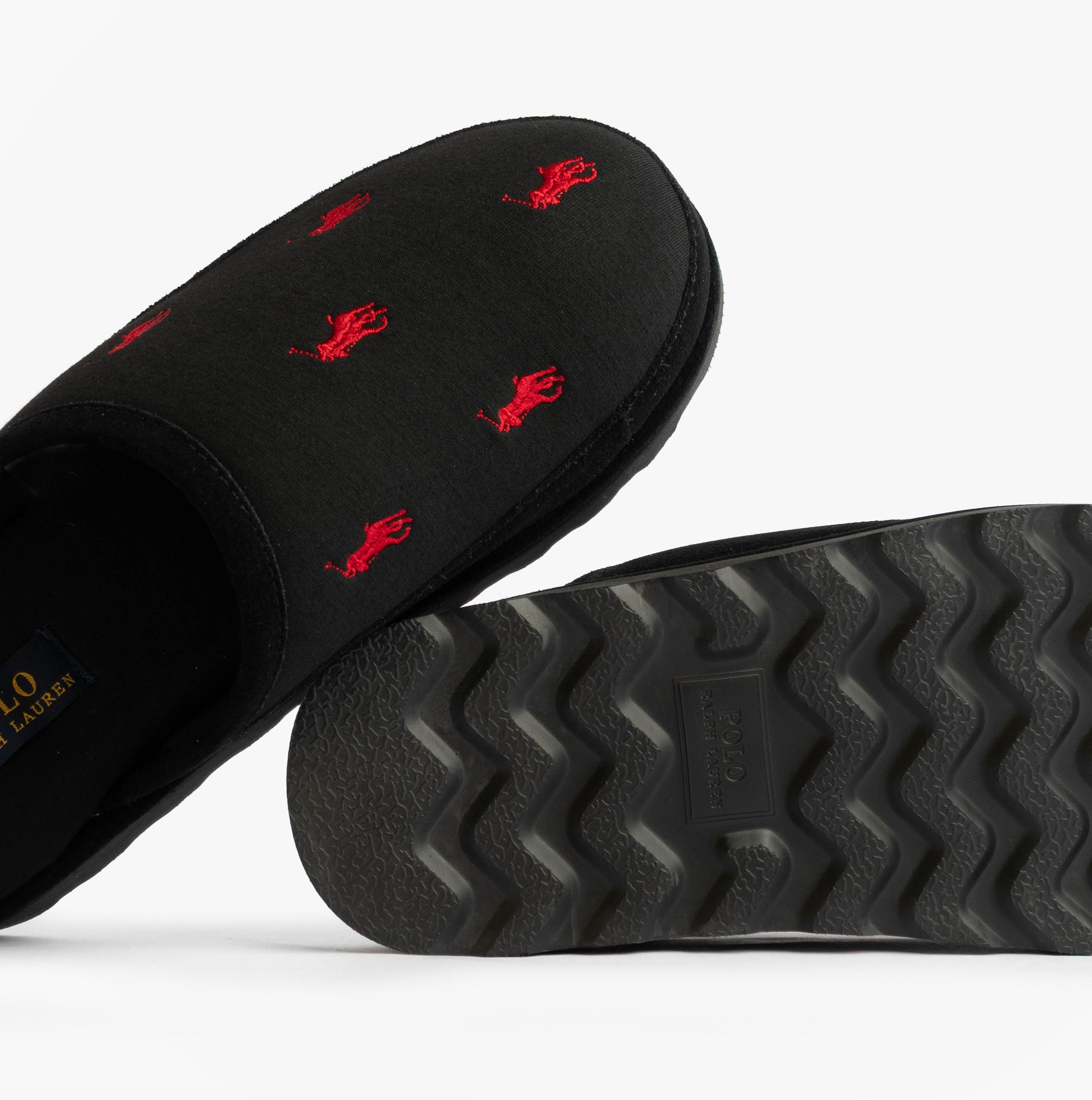 Polo Ralph Lauren READE Suede-Trim Polo Pony Scuff Mule Slipper