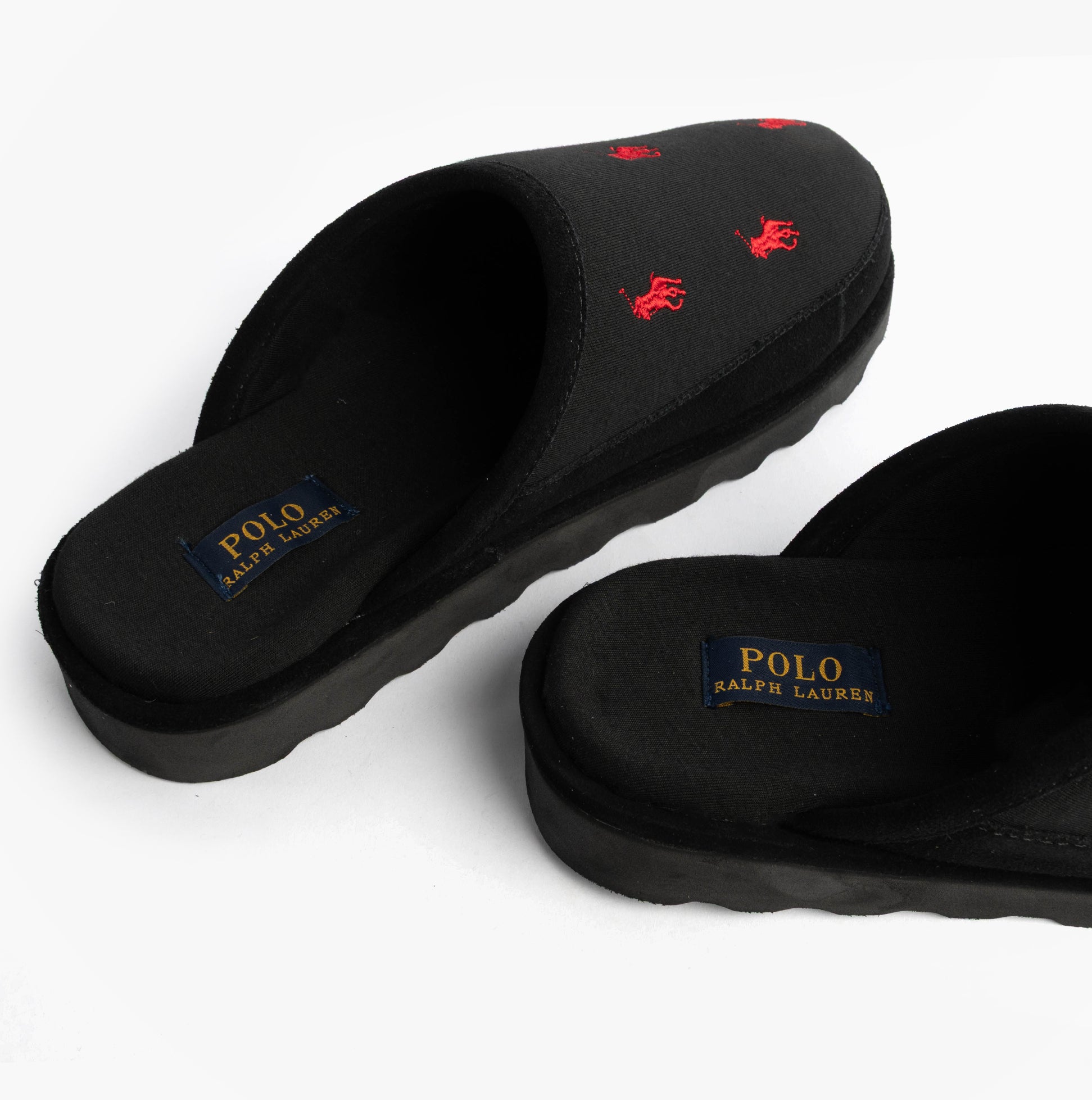 Polo Ralph Lauren READE Suede-Trim Polo Pony Scuff Mule Slipper