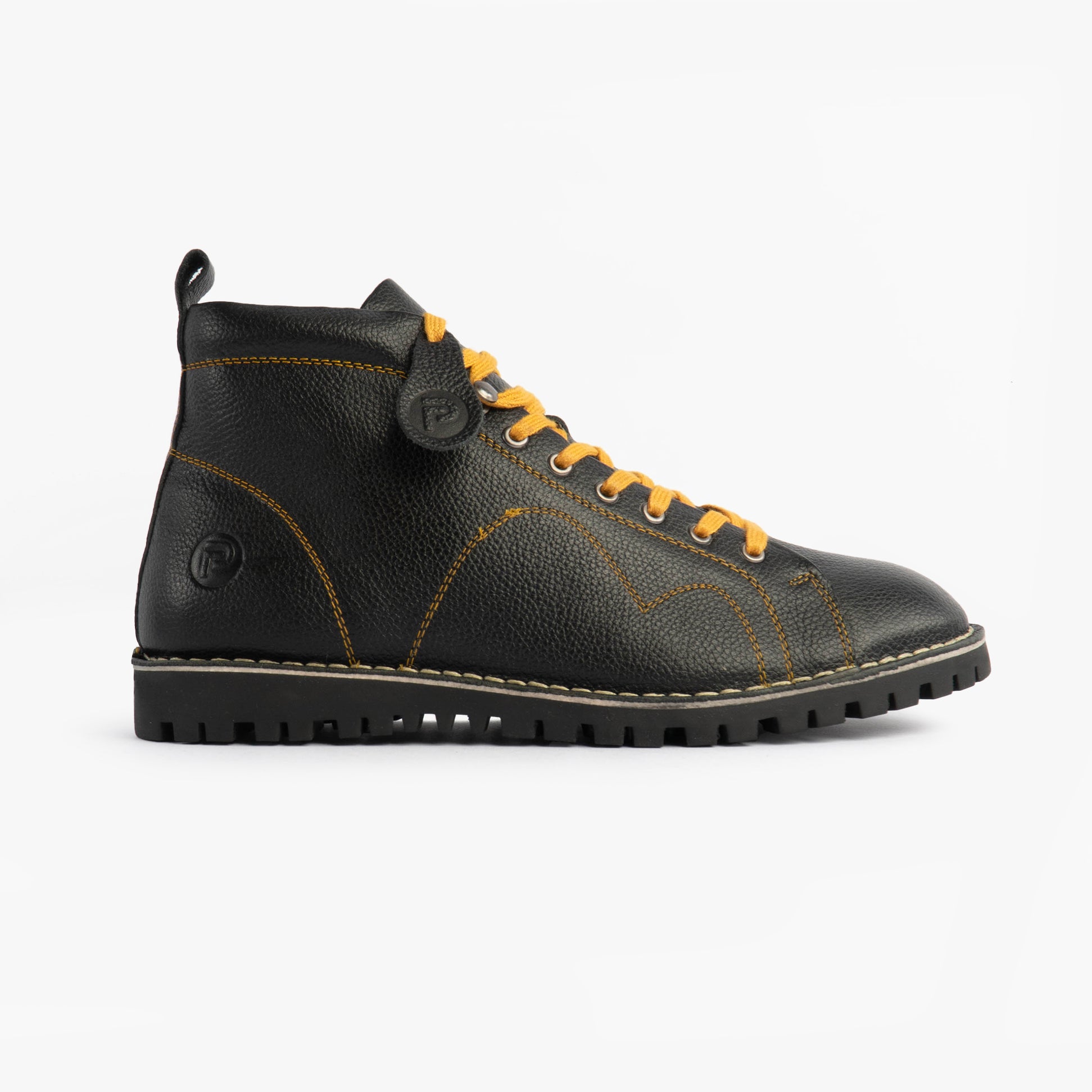 Popps 1961 MOD Mens Leather Monkey Boots Black