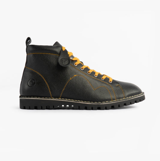 Popps 1961 MOD Mens Leather Boots Black