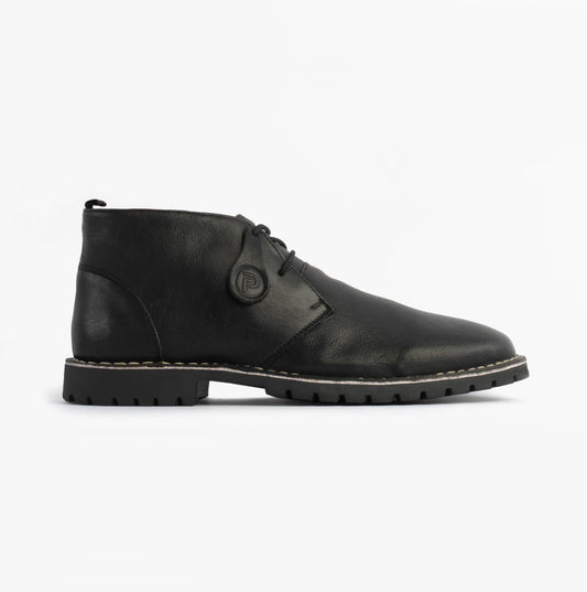 Popps COOPER Mens Desert Boots Black
