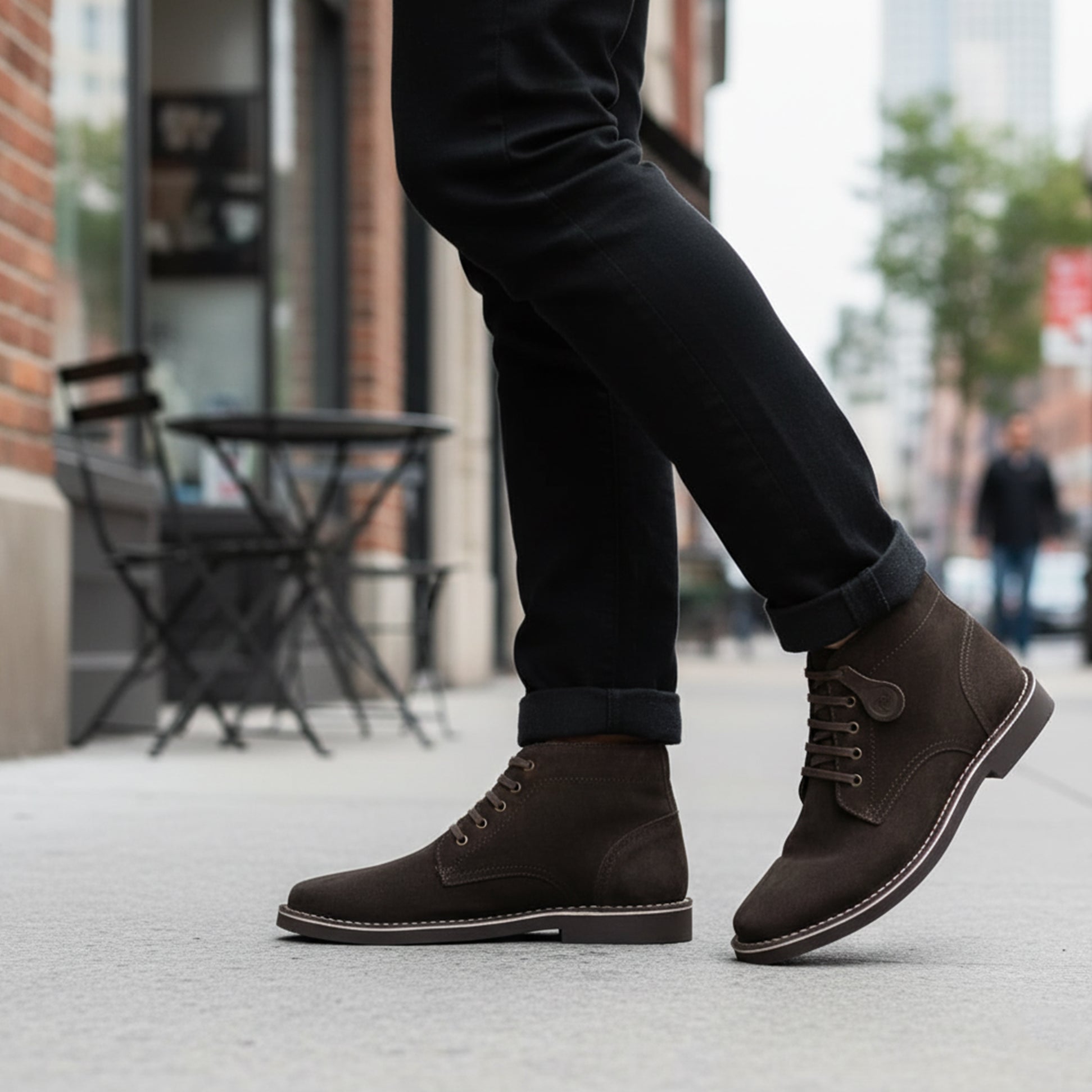 Popps RANGER Mens Desert Boots Dark Brown