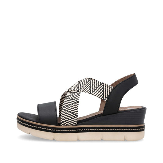 D2L54-03 Womens Sandals Black Combination
