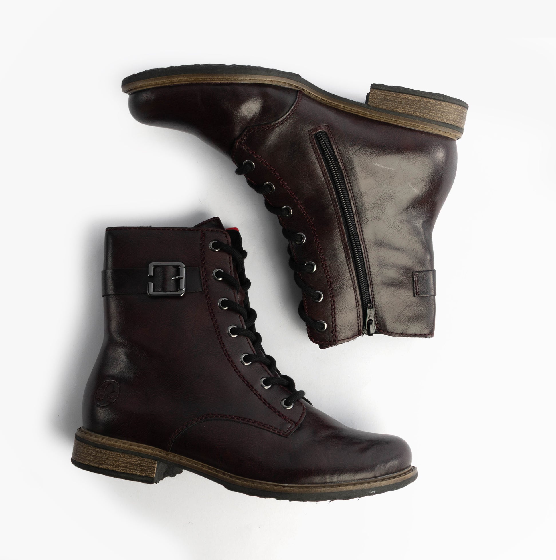 Rieker 74802-35 Womens Boots Red Combination