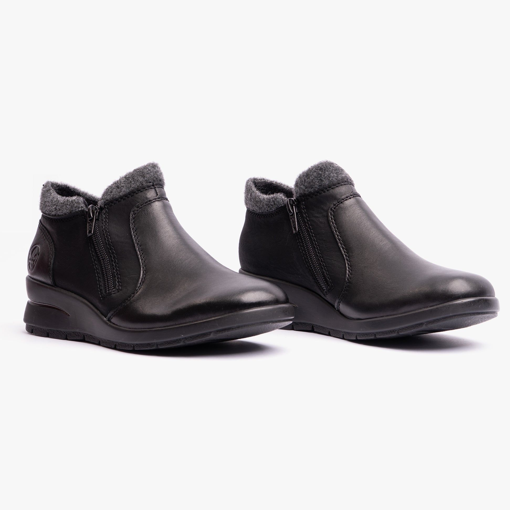 Rieker L4854-00 Womens Leather Boots Black