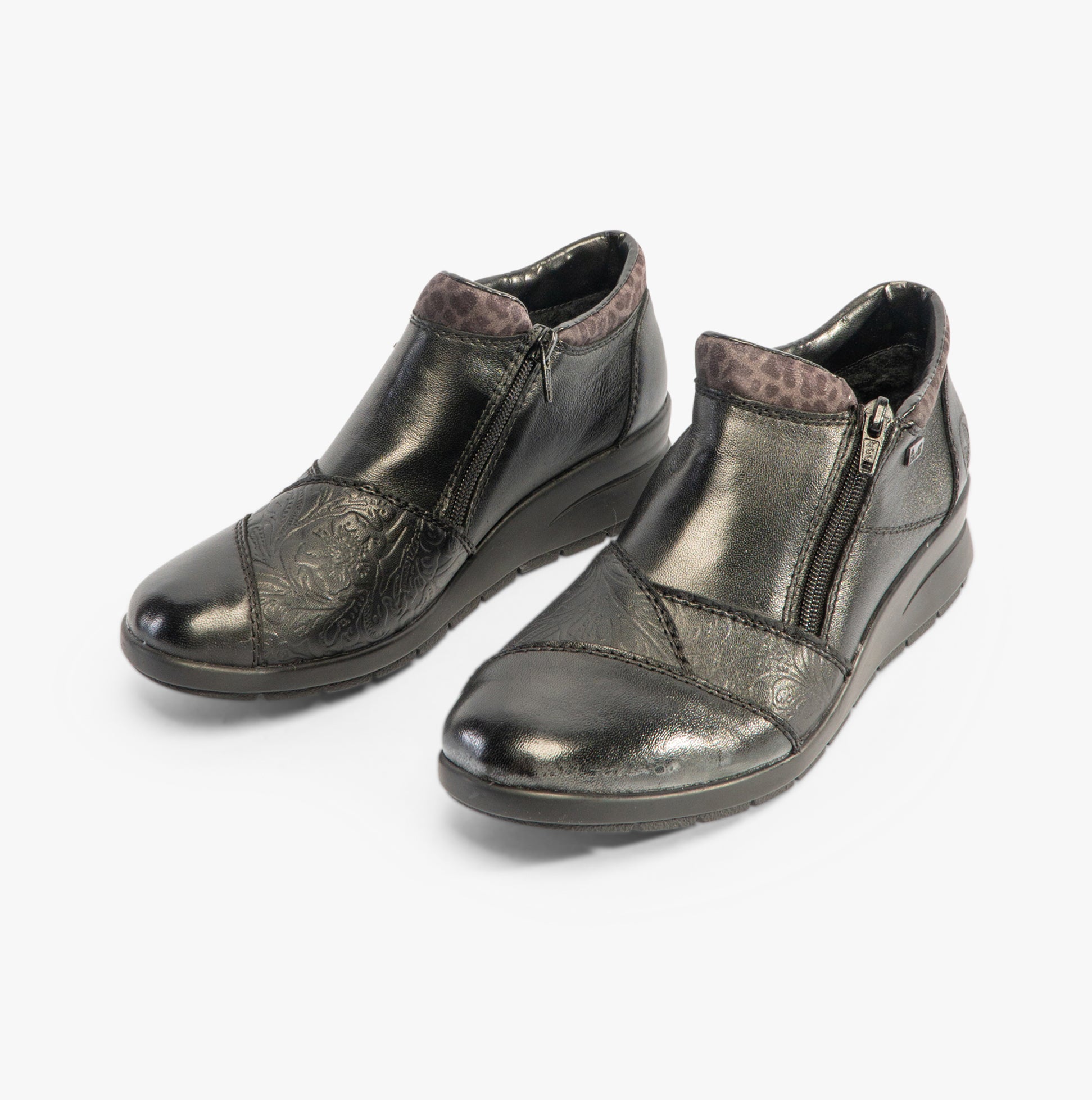 Rieker L4881-01 Womens Leather Boots Black