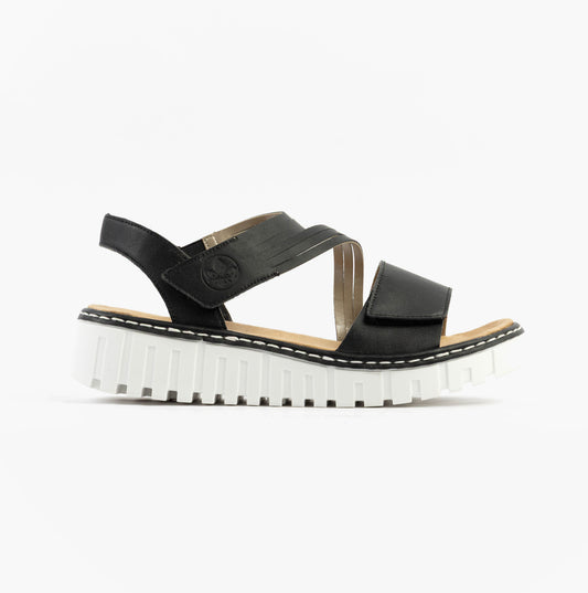 Rieker V1364-00 Womens Sandals Black