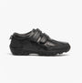 Roamers WILFRED Boys Black Leather Touch Fasten Shoes