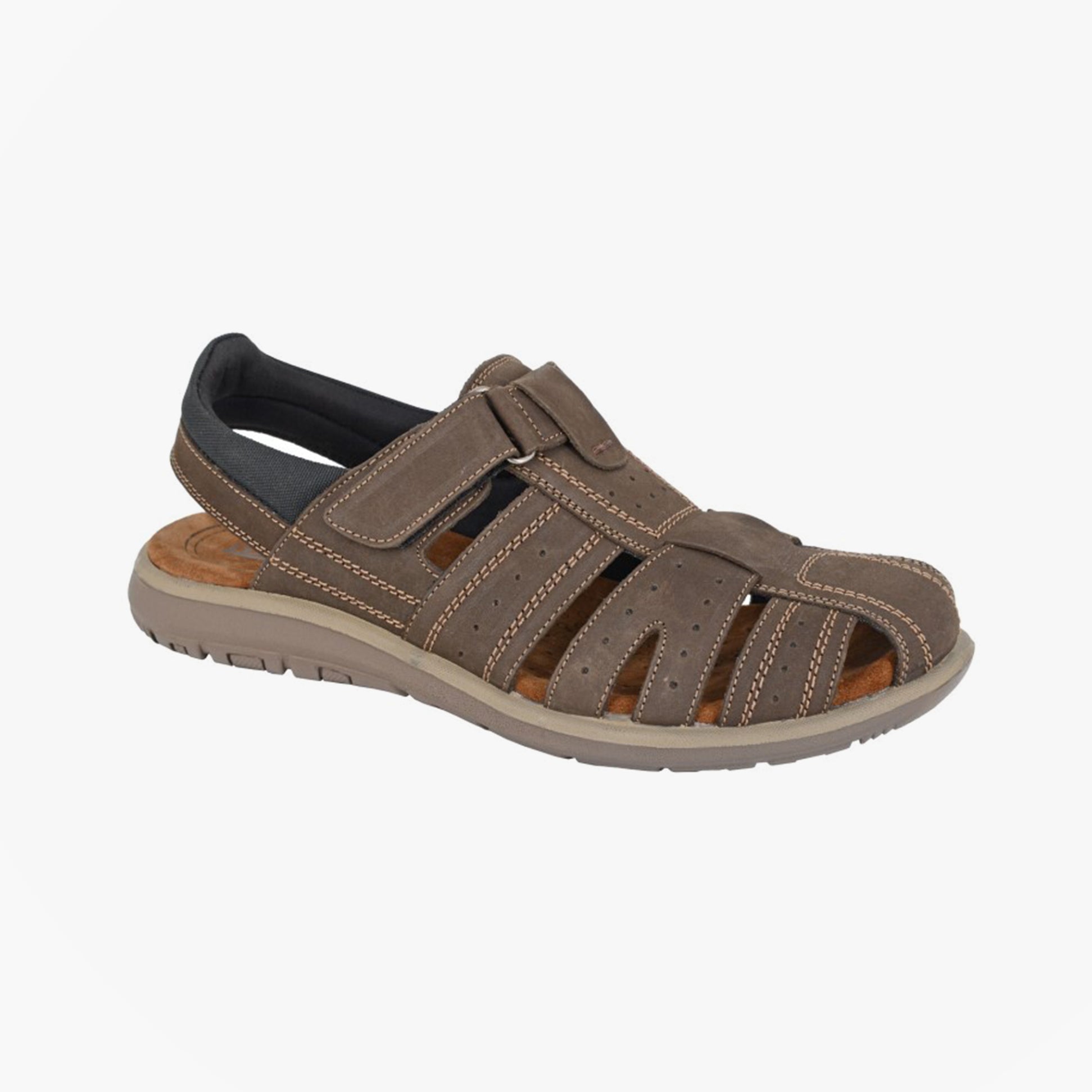 Roamers M416B Mens Sandals Brown