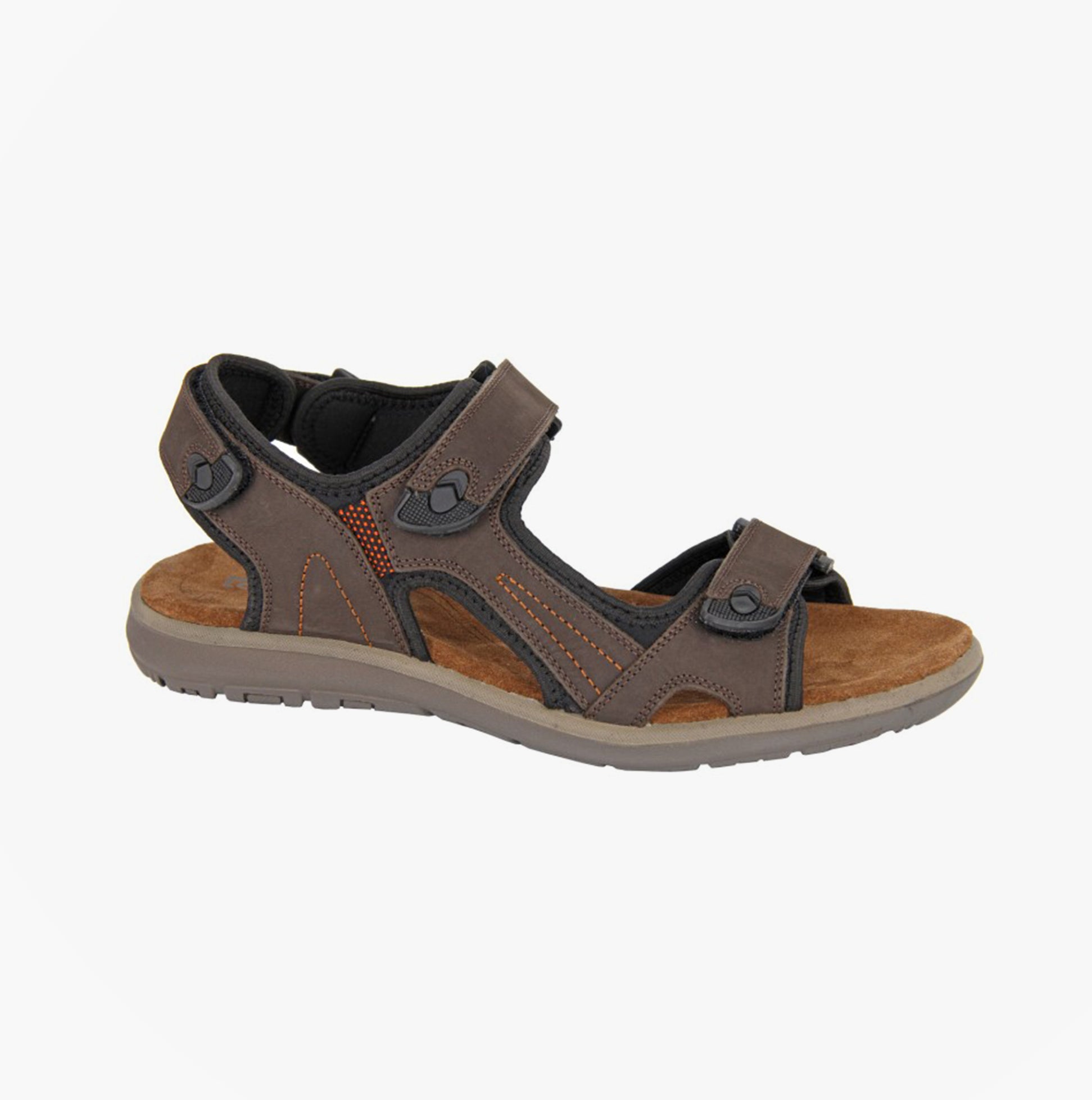 Roamers M428B Mens Sandals Brown
