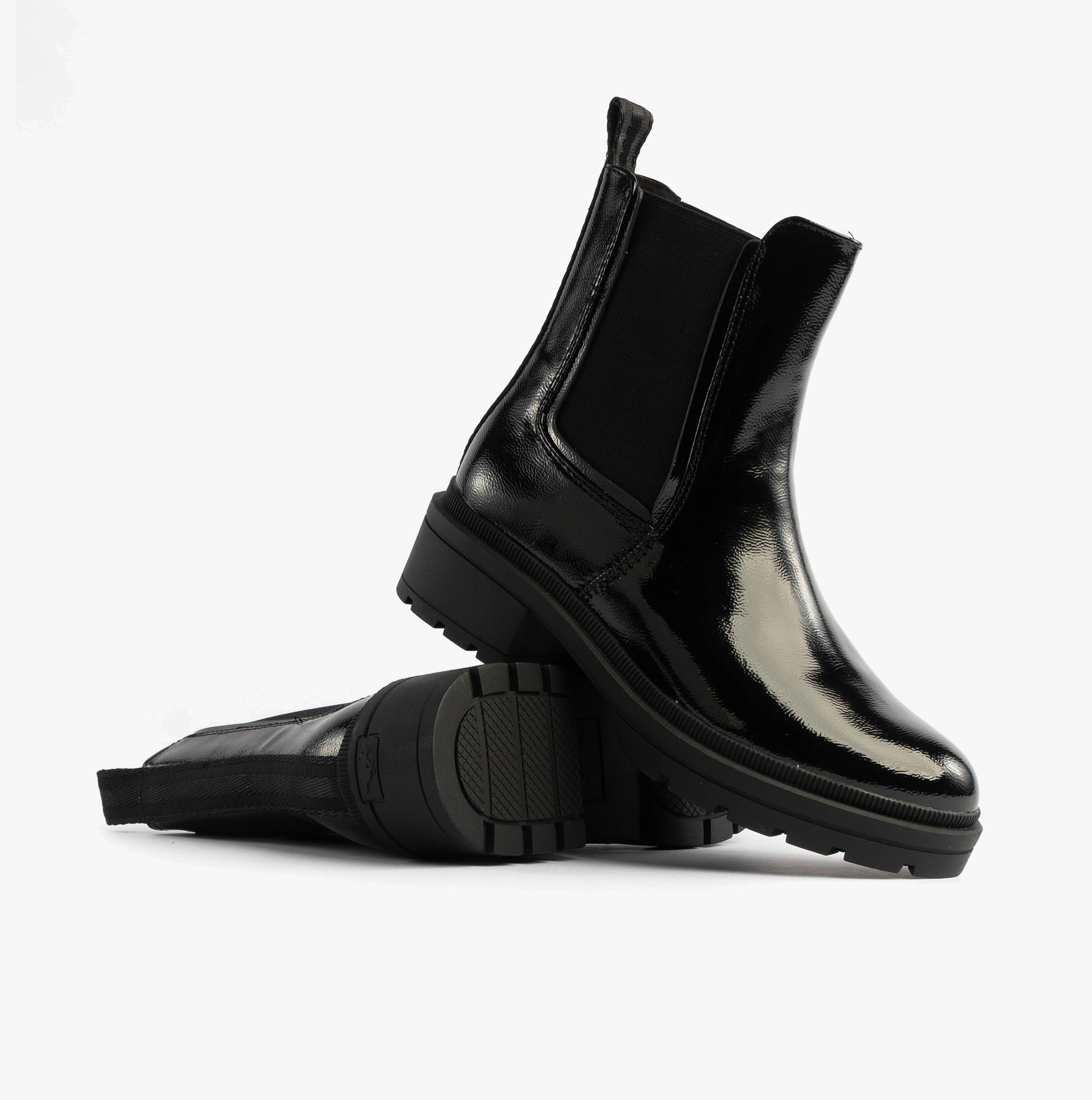 Rocket Dog IGGIE Womens Chelsea Boots Black Patent