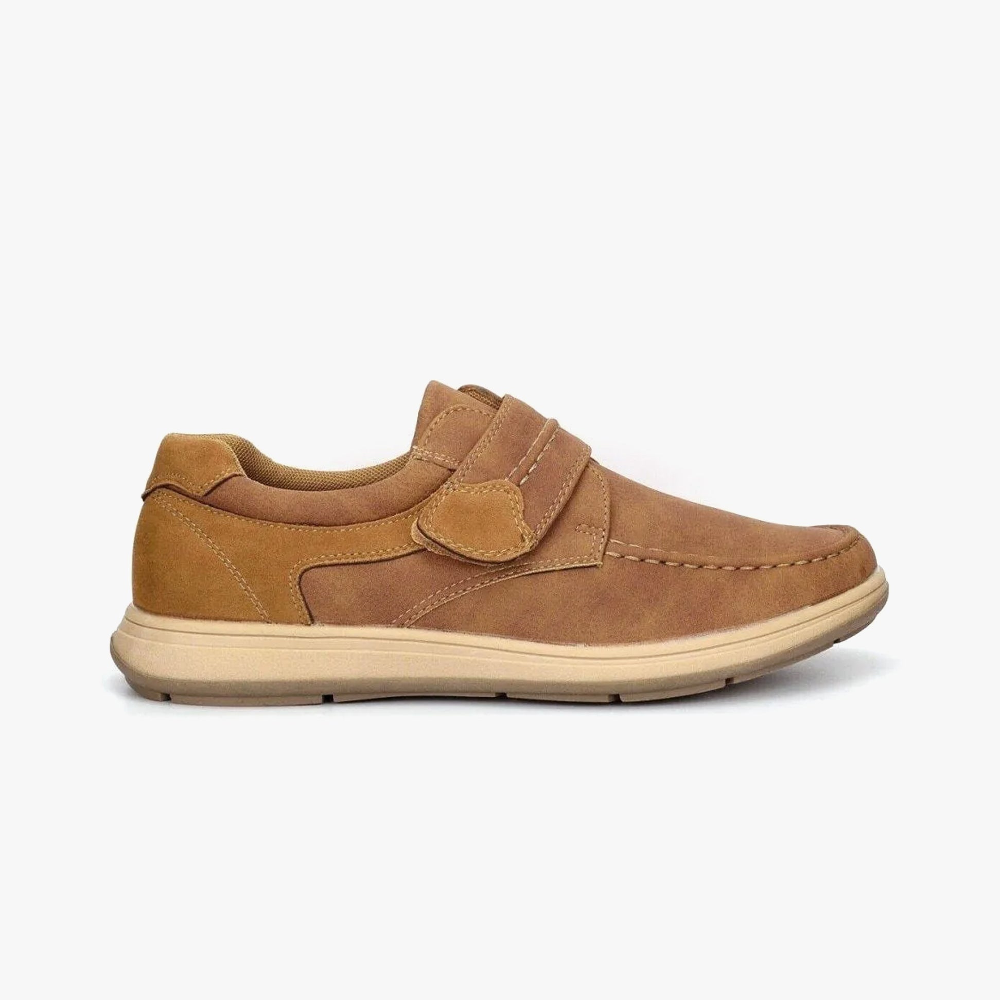 Scimitar RODDY Mens Casual Touch Fasten Shoes Tan