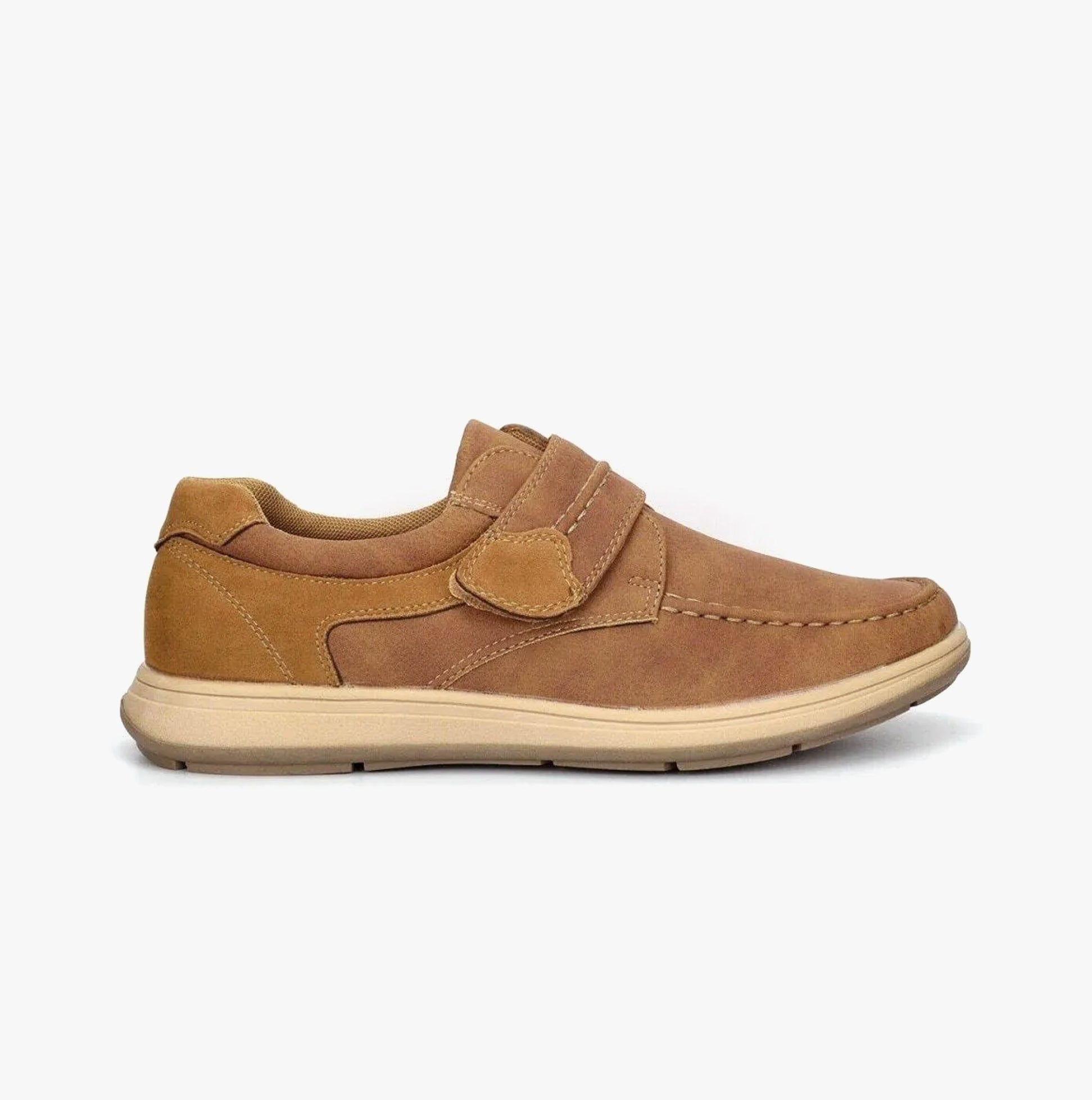 Scimitar RODDY Mens Casual Touch Fasten Shoes Tan