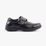 Scimitar KAIL Mens Faux Leather Velcro Bar Loafers Black