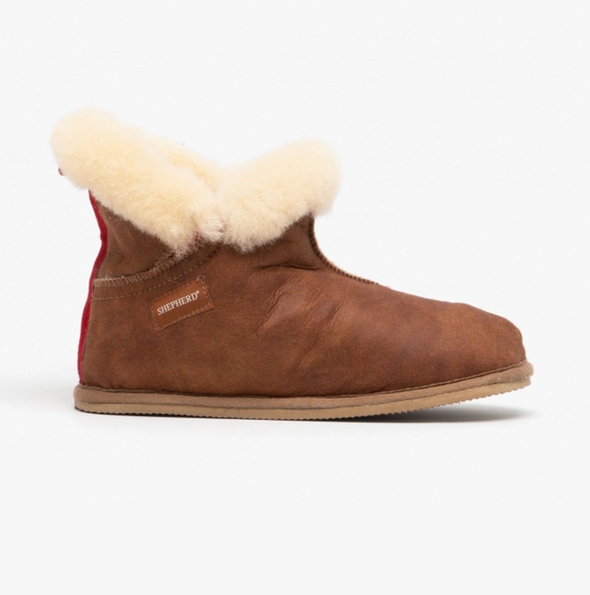 Shepherd BELLA Womens Sheepskin Slipper Boots Antique/Cognac