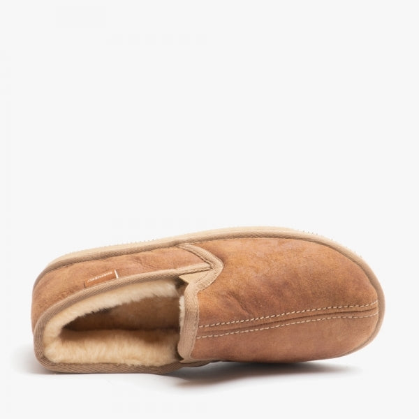 Shepherd BOSSE Mens Sheepskin Full Slippers Brown