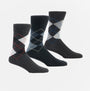 Shuperb ARGYLE 3 Pack Diabetic Mens Socks Navy/Grey: One Size