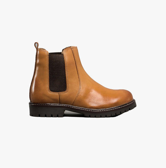 Shuperb STARSKY Kids Smooth Leather Chelsea Boots Tan