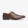 Silver Street London MORTIMER Mens Leather Chisel Toe Semi Brogues Chocolate Brown