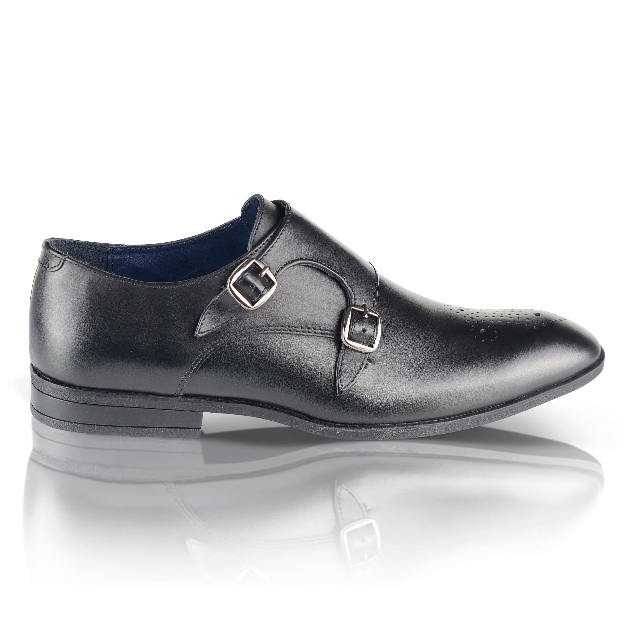 Silver Street London KRAMER Mens Monkstrap Shoes Black