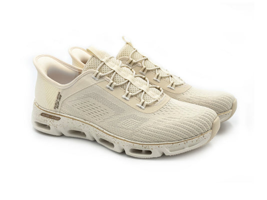 Skechers GLIDE-STEP GRATIFY - PACE Womens Trainers Natural/Gold