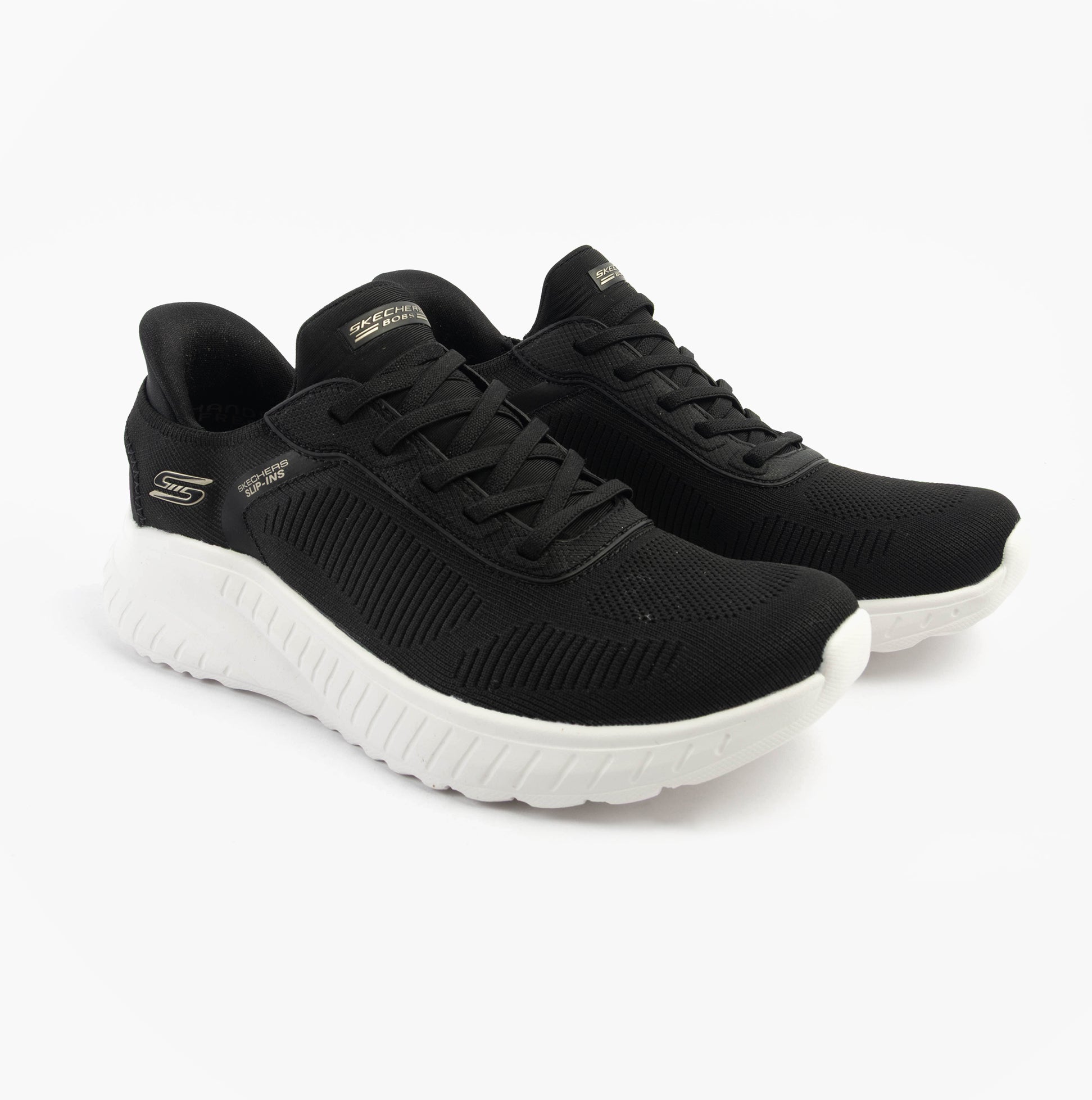 Skechers 117497/BLK BOBS SPORT SQUAD Womens Trainers Black