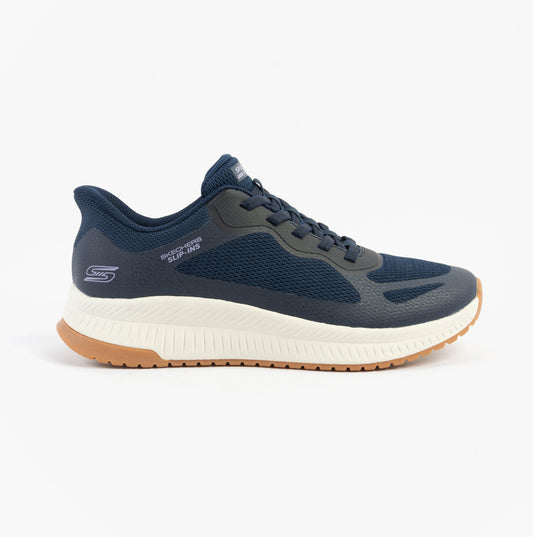 Skechers BOBS SQUAD 4 - STAPLE LOOK Womens Trainers Navy/Grey/Pink
