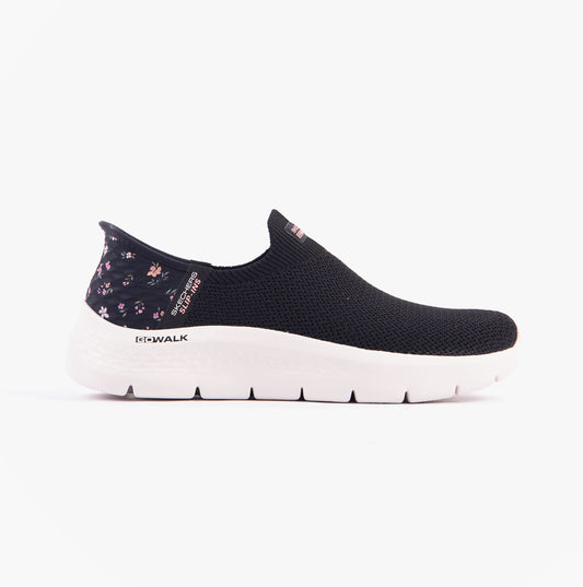 Skechers GO WALK FLEX - SUNSET ROSE Womens Trainers Black/Pink