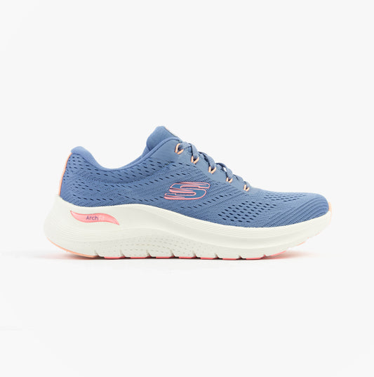 Skechers ARCH FIT 2.0 - BIG LEAGUE Womens Trainers Blue/Pink