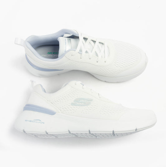 Skechers SKECH-AIR DYNAMIGHT 2.0 - NEW Womens Trainers White/Light Blue