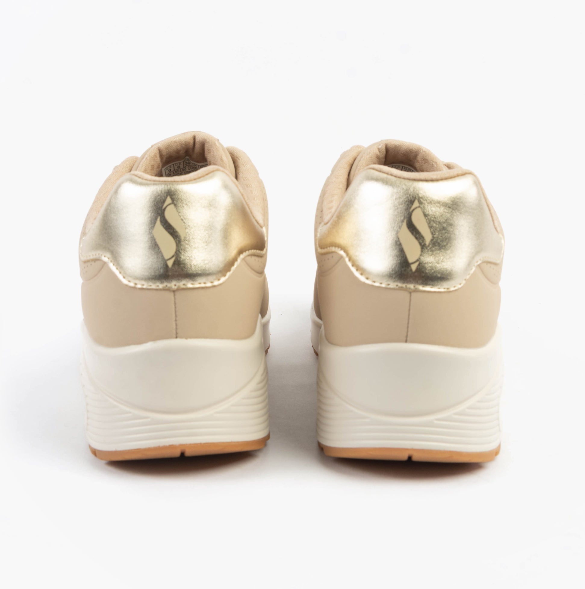 Skechers 155196/NUDE UNO - SHIMMER AWAY Womens Trainers Nude