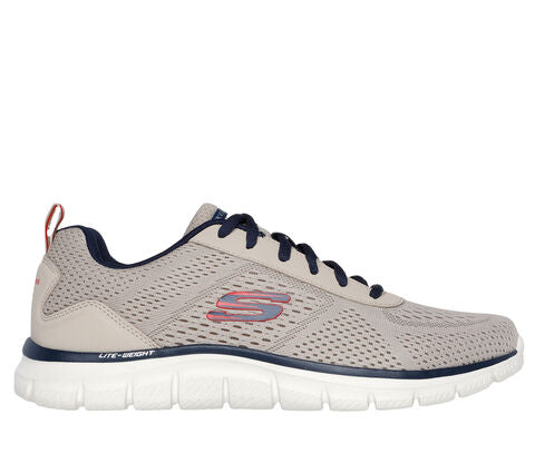 Skechers TRACK - LESHUR Mens Trainers Taupe/Navy