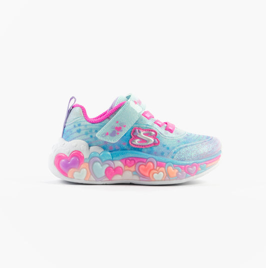 Skechers S-LIGHTS: ETERNAL HEART LIGHTS Girls Trainers Light Blue/Multi
