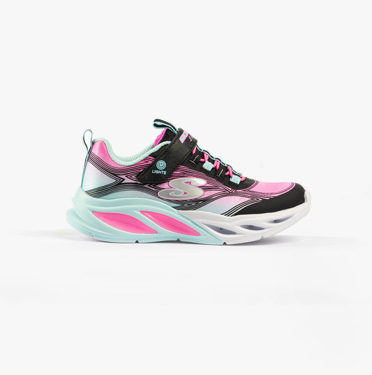 Skechers COSMIC GLOW Girls Trainers Black Multi