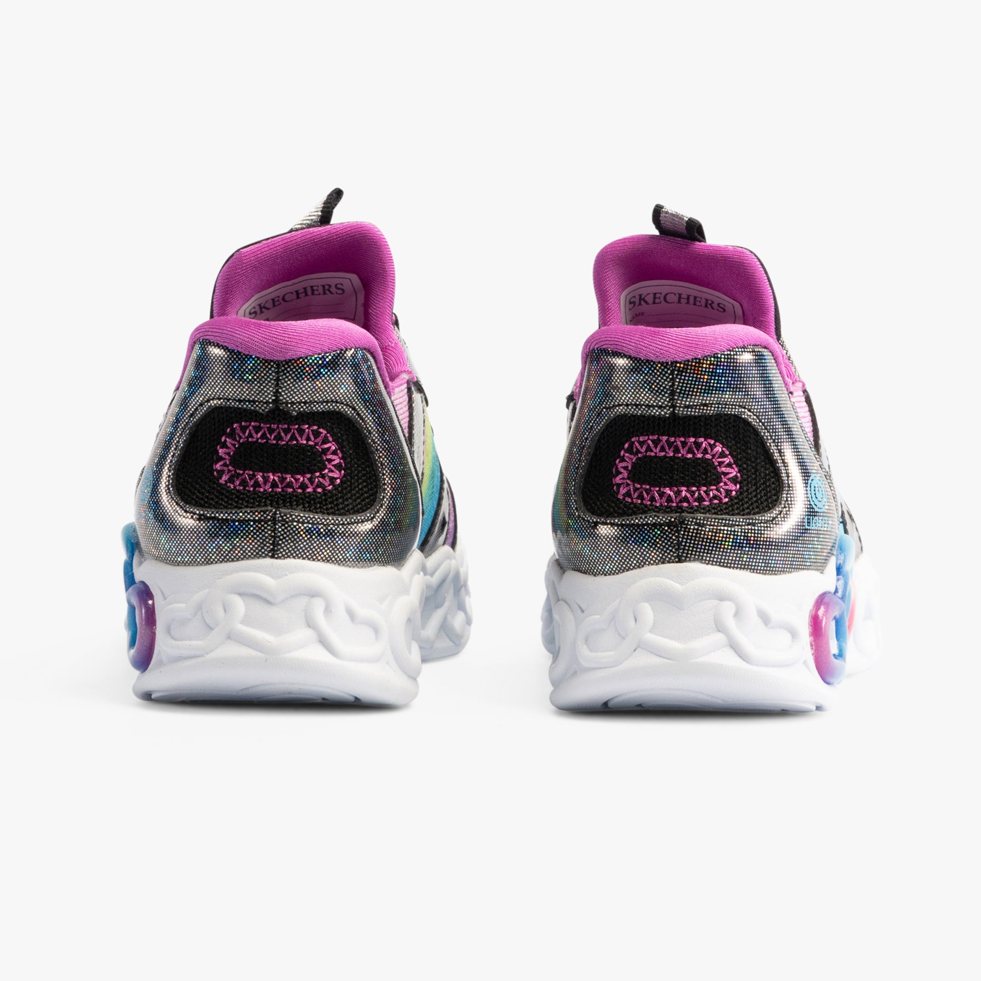 Skechers 303755L/BKMT INFINITE HEART LIGHTS - ETERN Girls Trainers Black/Multi